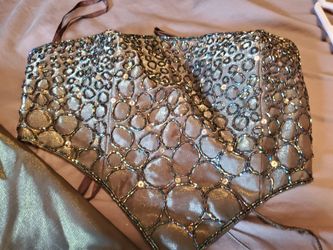Holiday/Cruise Gown Beaded Top...iridescent Green.  Size 4.  Great Addidition To Any Wardrobe.