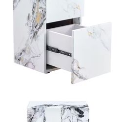 Side Table 11 in. White Cube MDF Wood End Table Modern Beside Sofa Couch Coffee Table for Small Spaces, Bedroom.