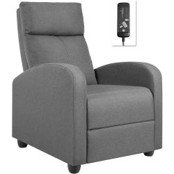 Gray Fabric Standard Recliner Living Room Massage