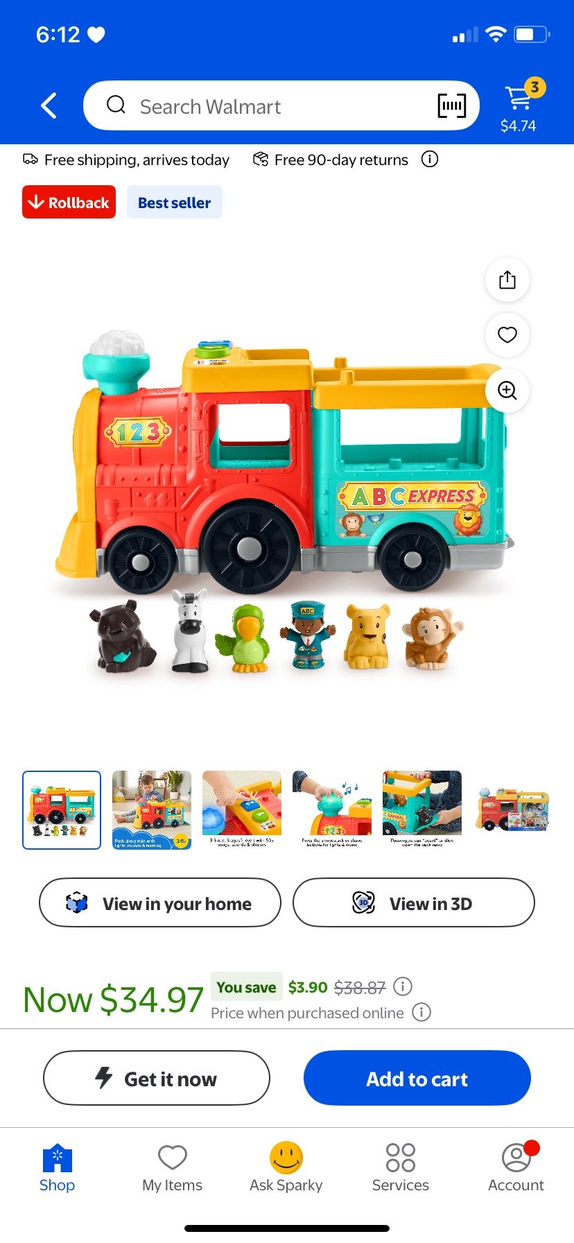 ๐๐$25- Fisher Price Little People BIG ABC Animal Train ๐๐