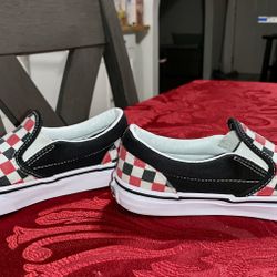 Vans!! Size US Kids 2!! Black, Red, and White Checkers!