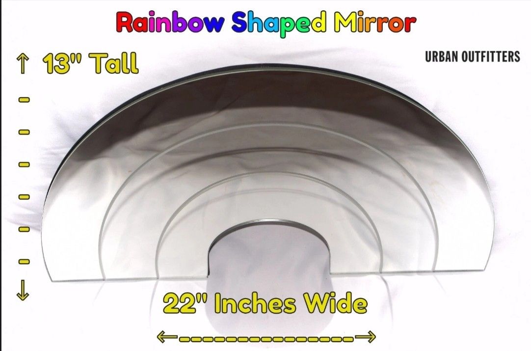 Urban Outfitters Home Rainbow Shaped Wall Hanging Mirror Decor Art Quality