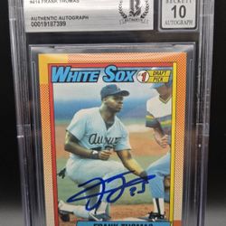 Frank Thomas 1990 Topps #414 Rookie RC Signed Beckett BAS BGS 10 Auto White Sox
