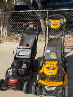 ECHO and DeWalt 21-inch lawn mowers with rear-wheel drive