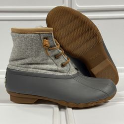Size 6  Women’s Sperry Duck Rain Boot Wool Thinsulate Waterproof Classic 3M Rubber