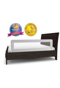 ComfyBumpy Long Toddler Bed Rails - Baby Bed Rail Guard for Kids Grey All Beds