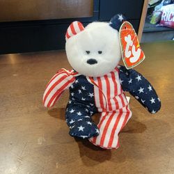 Rare Spangle The Bear Beanie Baby Fourth 4th of July