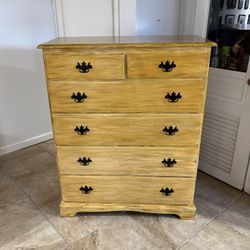Tall Rustic 6 Drawer Chest Of Drawers 