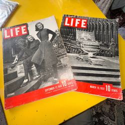 Vintage LIFE Magazine Set: September 13, 1943 (Leotards) and March 15, 1937 Issues