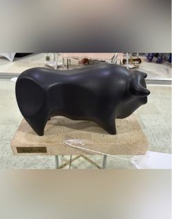 Torres Guardia Spain Mid-Century Modernist Ceramic Bull Sculpture
