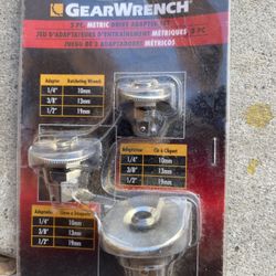 Gear wrench 3 PCs Metric Drive Adapters 