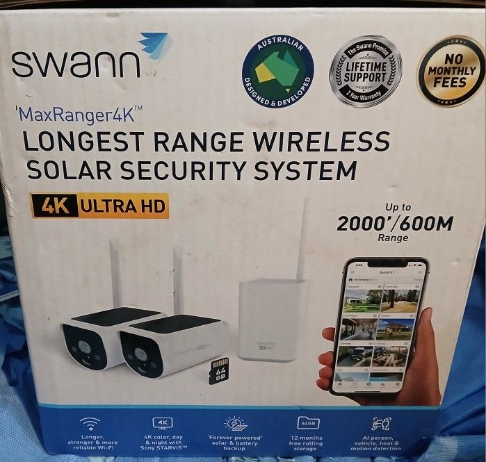 Swann Longest Wireless Security Camera Solar-powered 