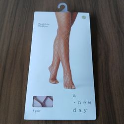 A New Day 4 Pack Caramel Fishnet Fashion Tights Size Large
