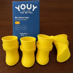 YOUY Silicone Dog Boots – Size Small (Set of 4, Yellow)
