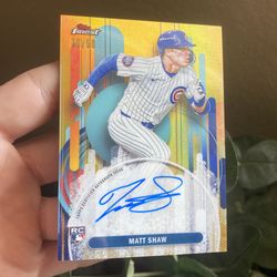 2025 Topps Finest Matt Shaw #FA-MS Gold Refractor /50