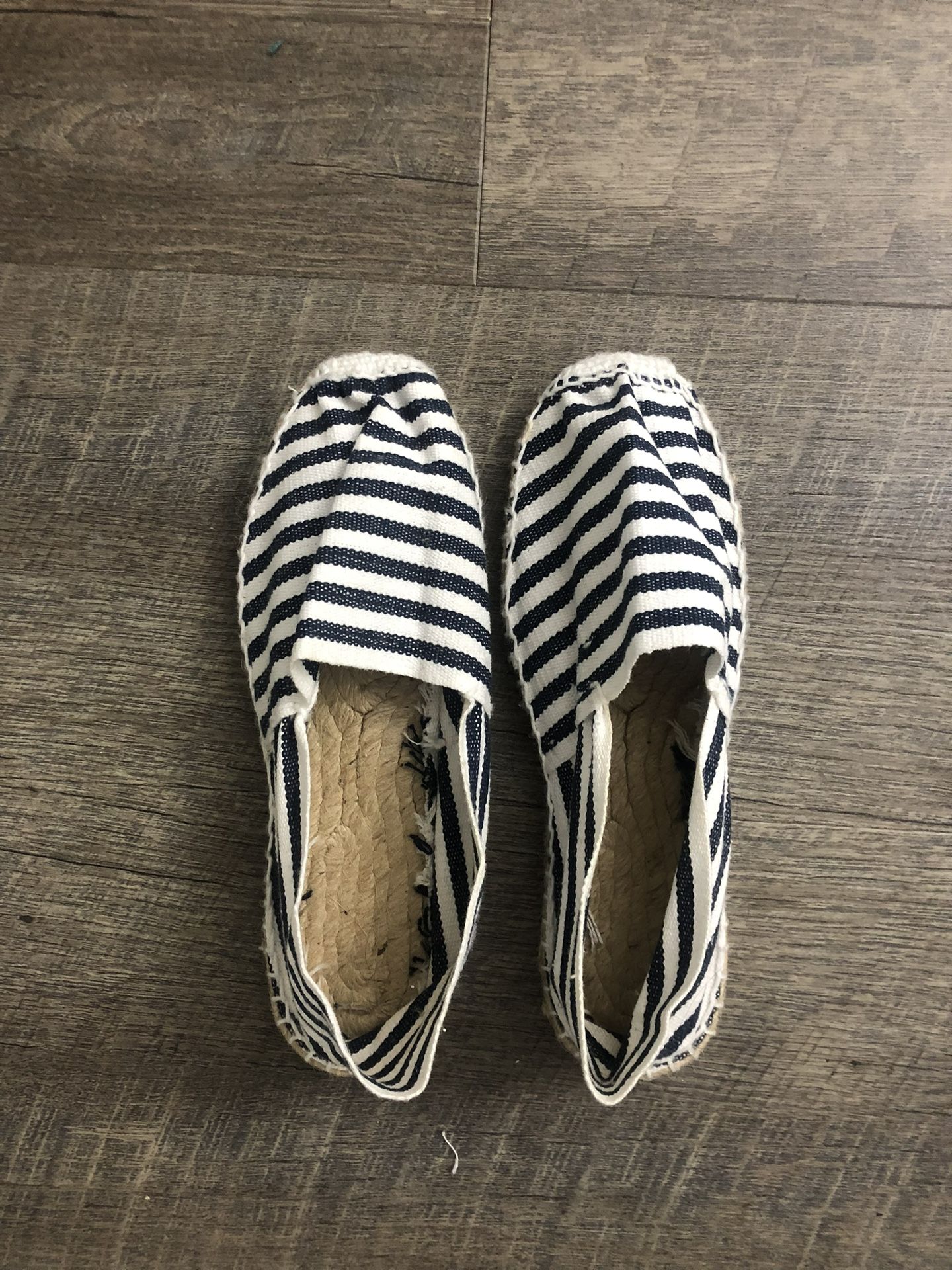 Classic Flat Sailor Stripes Espadrilles Shoes Size 8