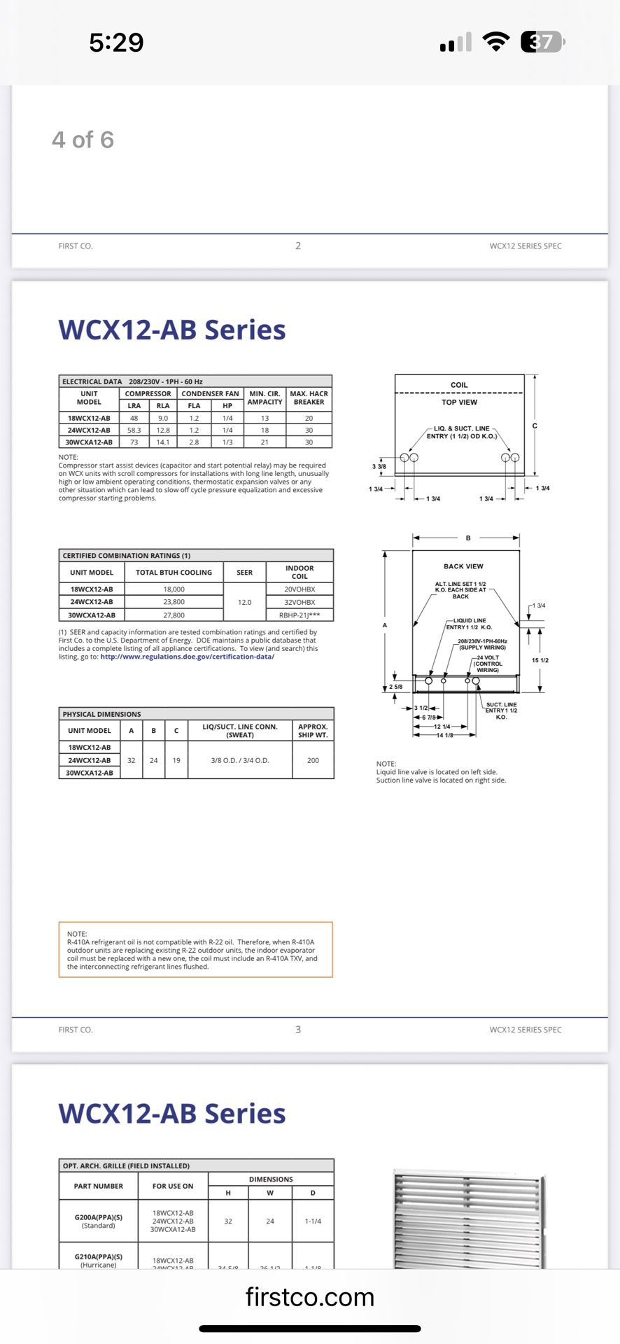 18wcx12-Ab Condenser