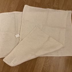 2 New Pottery Barn White Flax Linen Standard Pillow Covers