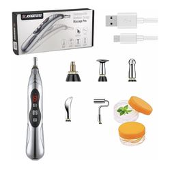 Acupuncture Pen, 9 Intensity Levels 5-in-1 Electronic Acupuncture Pen Pain Relief Therapy Rechargeable Powerful Meridian Energy Massage Pen Relief Pai