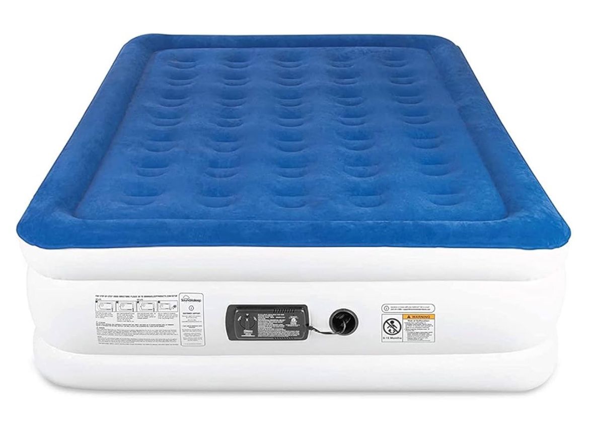 SoundAsleep Dream Series Luxury Air Mattress with ComfortCoil Technology & Built-in High Capacity Pump for Home & Camping- Double Height, Adjustable,