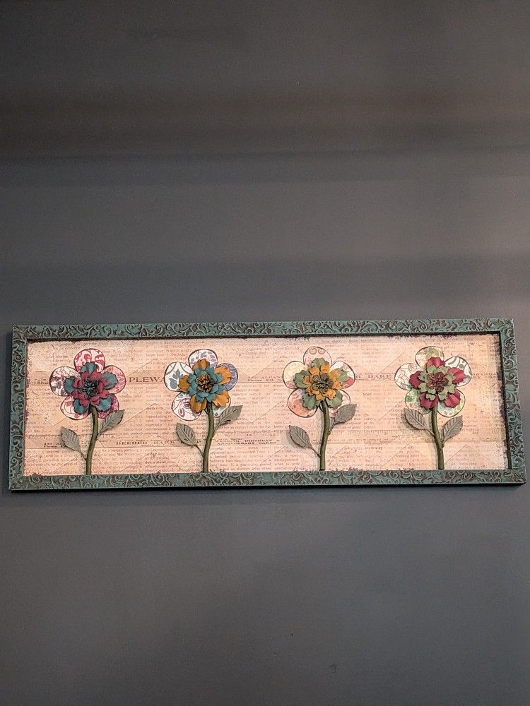 Metal Flower Wall Art – 36” Wide