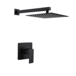Nestfair 1-Spray Patterns 10 in. Wall Mount Rain Fixed Shower Head in Matte Black