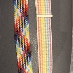 Two Rainbow Apple Watch Bands Used 1 Velcro 1 Solo Loop