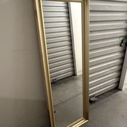 Gold Rectangular Framed Accent Mirror Wall Mounted Bedroom Living Room Entryway