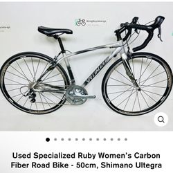 Used Specialized Ruby Women’s Carbon Fiber Road Bike - 50cm, Shimano Ultegra