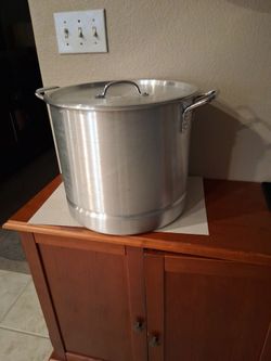 New: Large aluminum  stock pot tamale  steamer with rack and lid 24 quarts