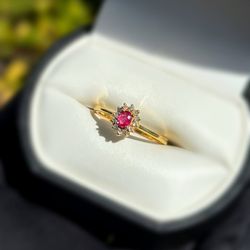 Jewelry 18k solid yellow gold diamonds rose quartz 0.45CTW ring sz 7.00