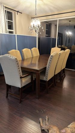 Dining rectangular table with 8 chairs