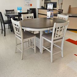 🚦New 🚦$10 Down Payment Finance ▪️▪️Junipero White 5 Piece Dining Room Table Set