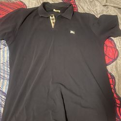 Navy Blue Burberry Polo