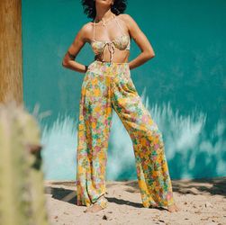 Authentic Billabong Wide-Leg Flower Pants M/10 NWT