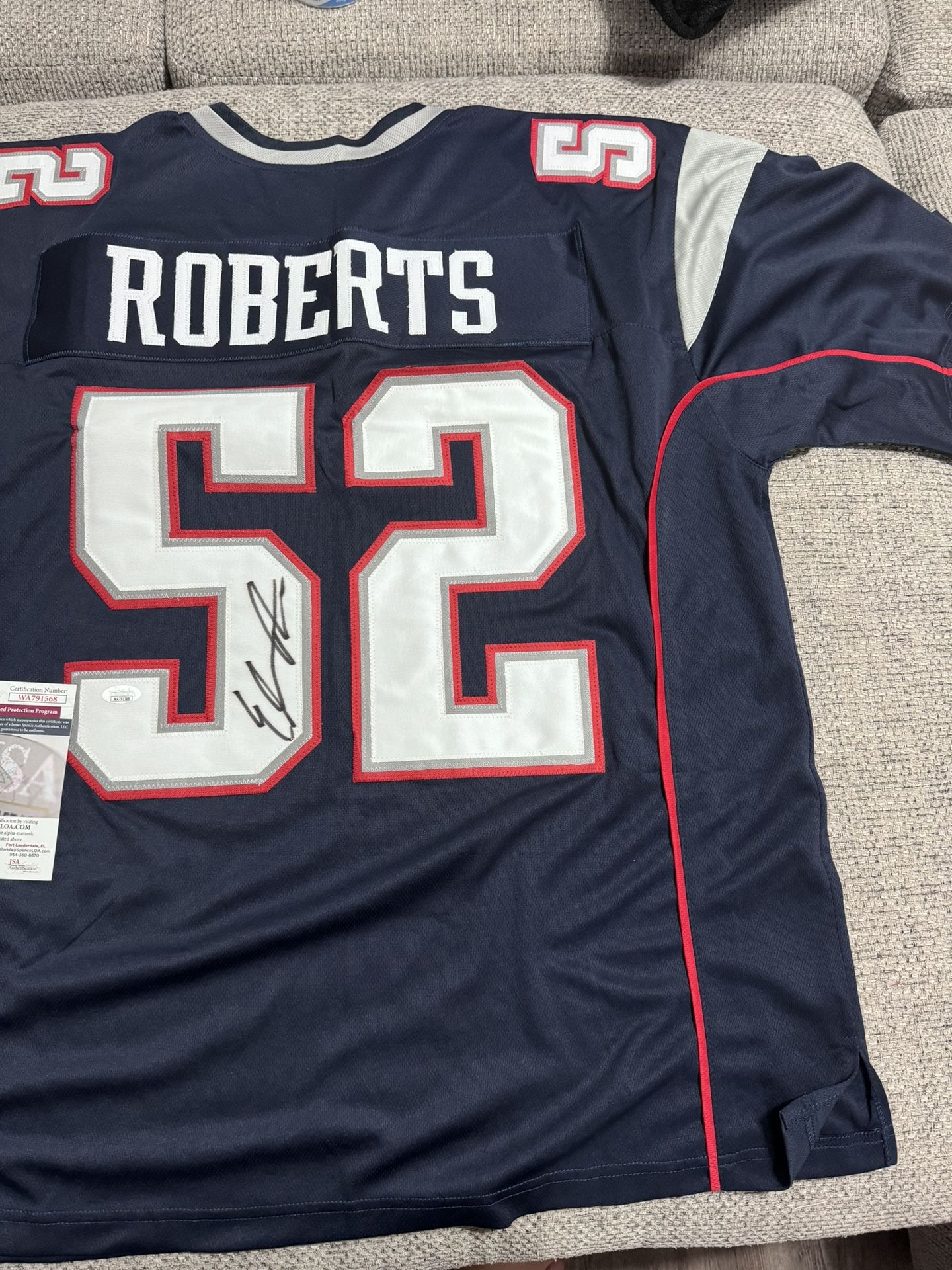 Elandon Roberts Signed Autograph Custom Jersey - JSA COA - New England Patriots
