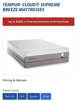 King size Tempur Pedic medium breeze