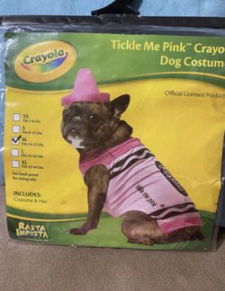 Tickle me pink crayola dog costume