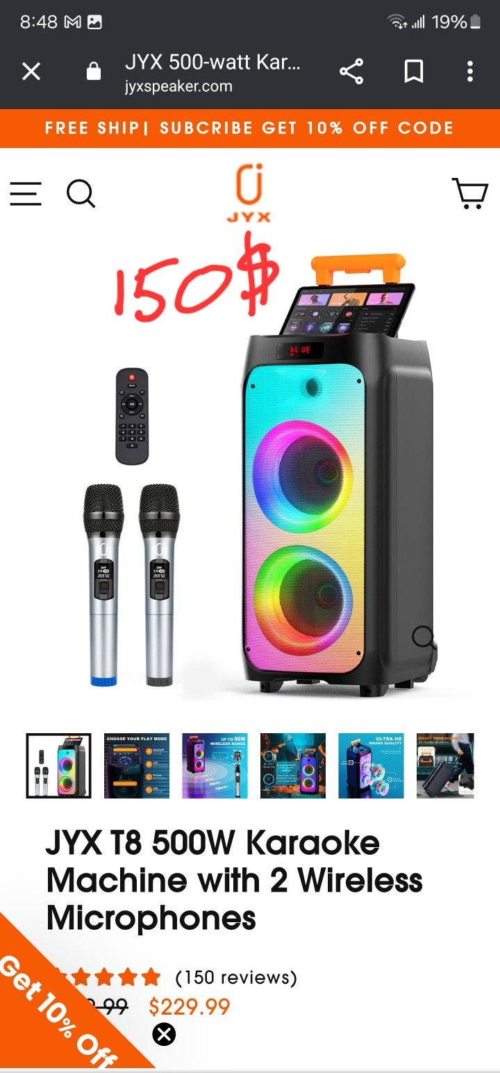JYX-T8 Rechargeable speaker and karaoke machine $150.00 obo