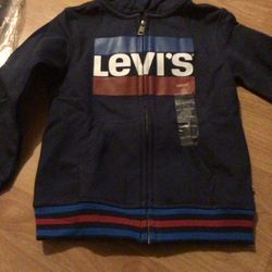 Nuevo Suéter Levi’s De Nino Con Cierre Y Gorro Talla 5