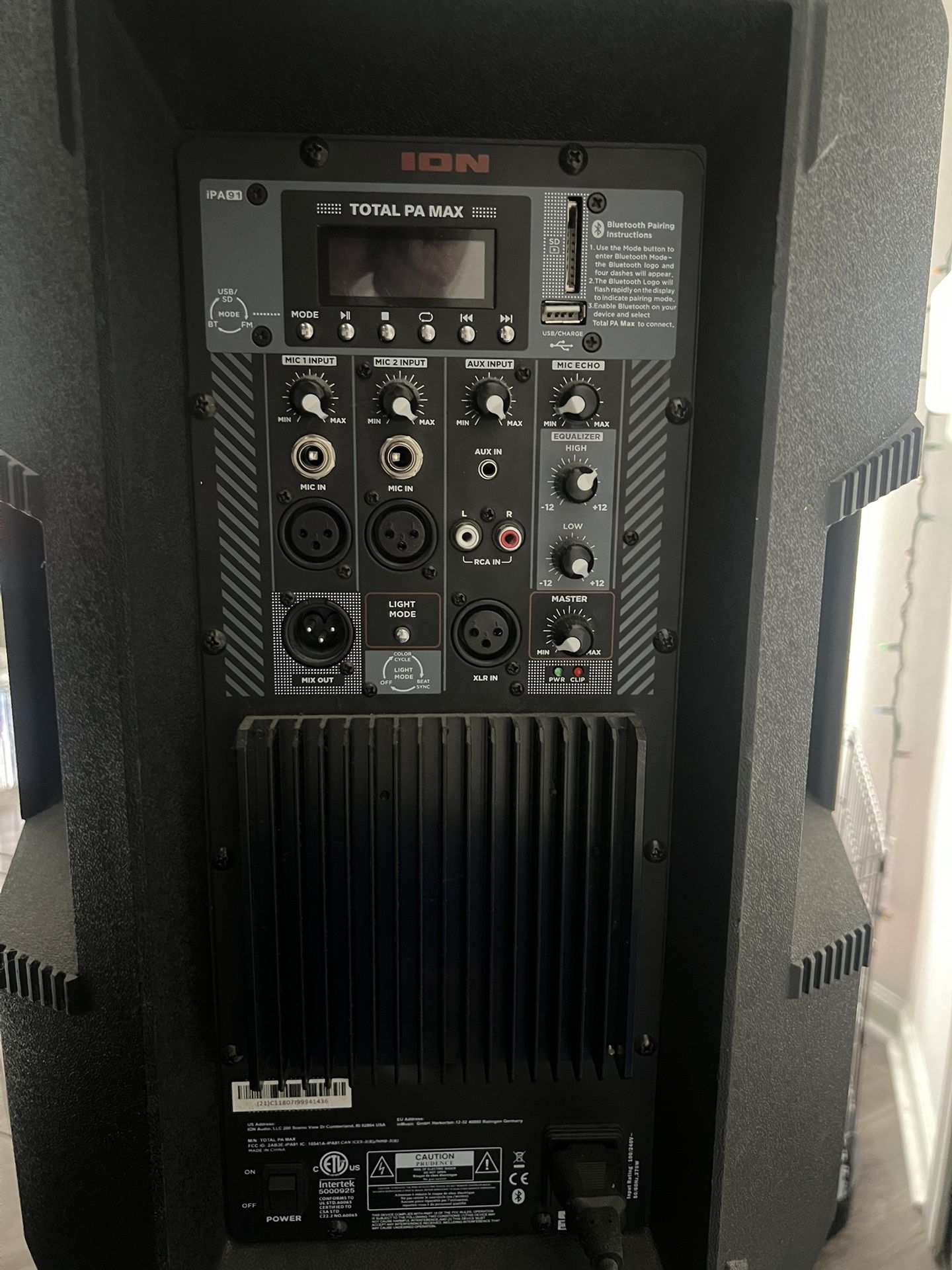 Ion Speaker With Mic Ports And Bluetooth Connectivity