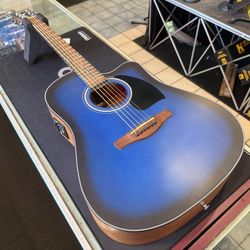 Ibanez PF50CE Transparent Blue Sunburst Dreadnought Acoustic Electric Guitar NEW!