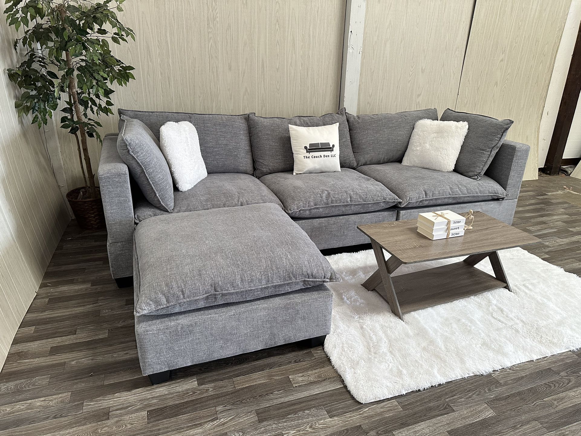 NEW! Gray Modular Cloud Sectional Couch - Delivery & Financing Available 