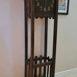 Antique Mission Oak Grandfather Clock