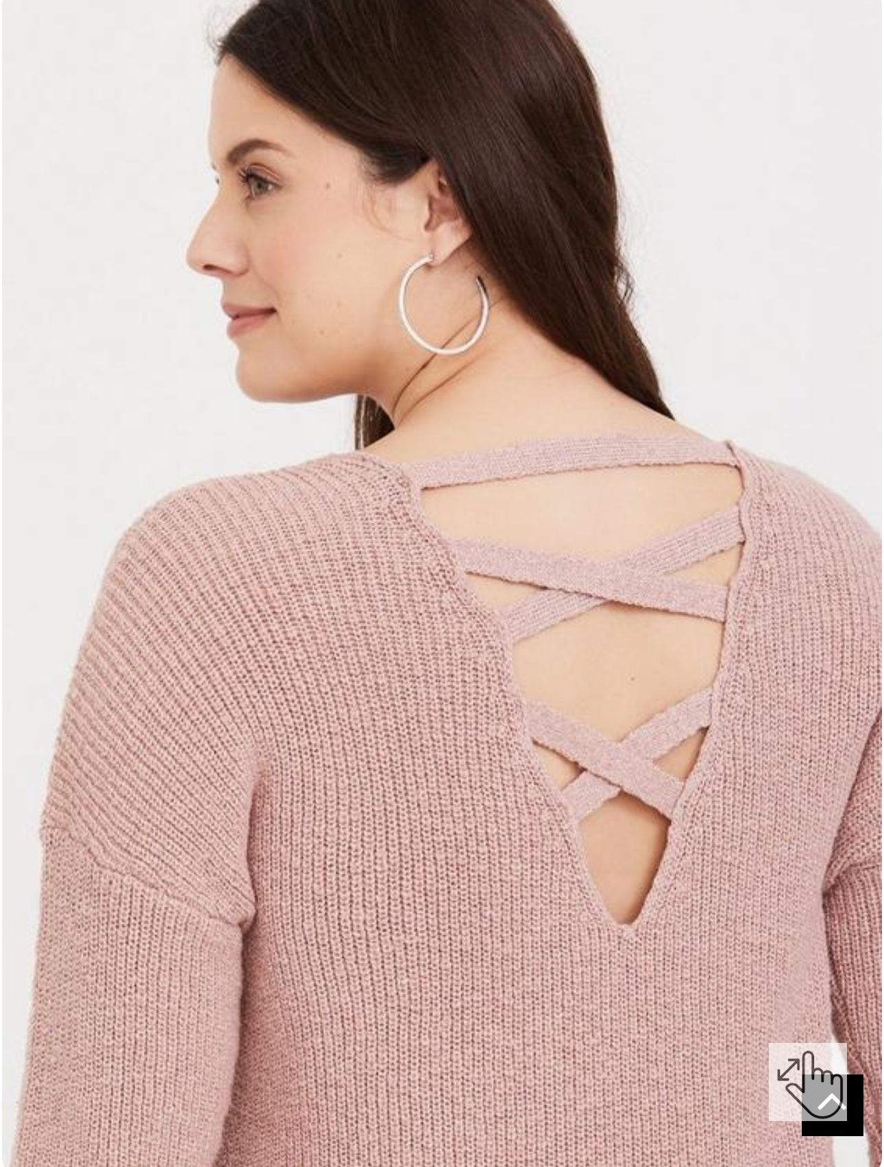 TORRID Pullover Tunic Cross Back Sweater - Size 2