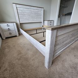 New Coastal Bed Frame 2 Nightstands 