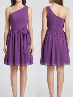 JJs House One-Shoulder Purple Chiffon Party Dress