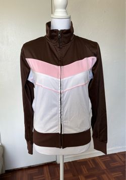 T’oui vintage brown and pink jacket with pockets size large