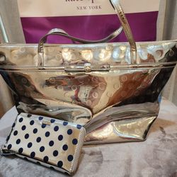 Kate Spade Siver Bag With Wallet 