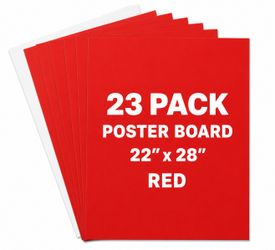 23 UCreate Coated Poster Board, Red, 22" x 28", 25 Sheets